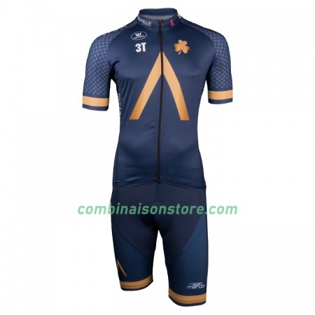 Combinaison Cycliste + Cuissard à Bretelles 2018 Aqua Blue Sport N001